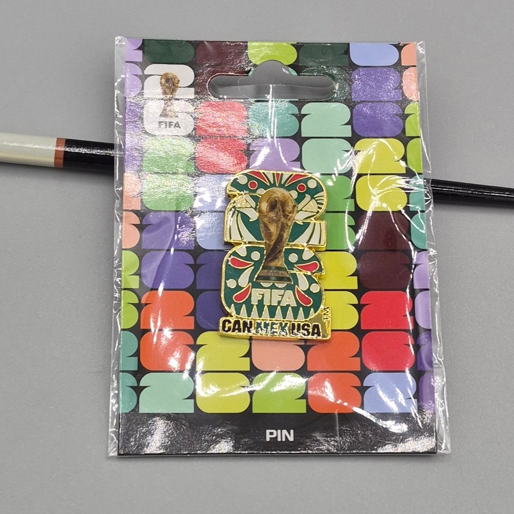 FIFA World Cup 2026 CAN MEX USA Official Enamel Pin Gold Green F26-PN-0009-A NIP